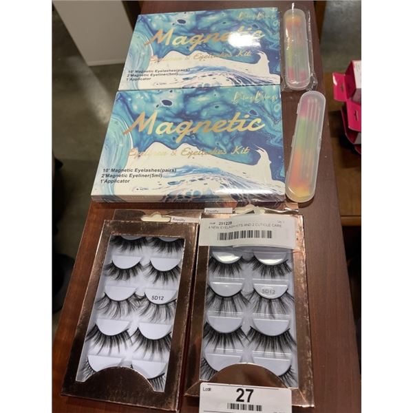 4 NEW EYELASH KITS AND 2 PIMPLE POPPER KITS