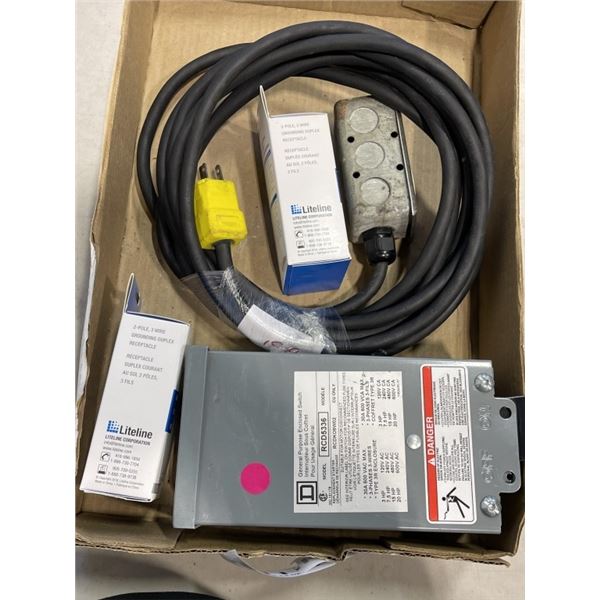 TRAY OF ELECTRIONIC BOXES AND CORD