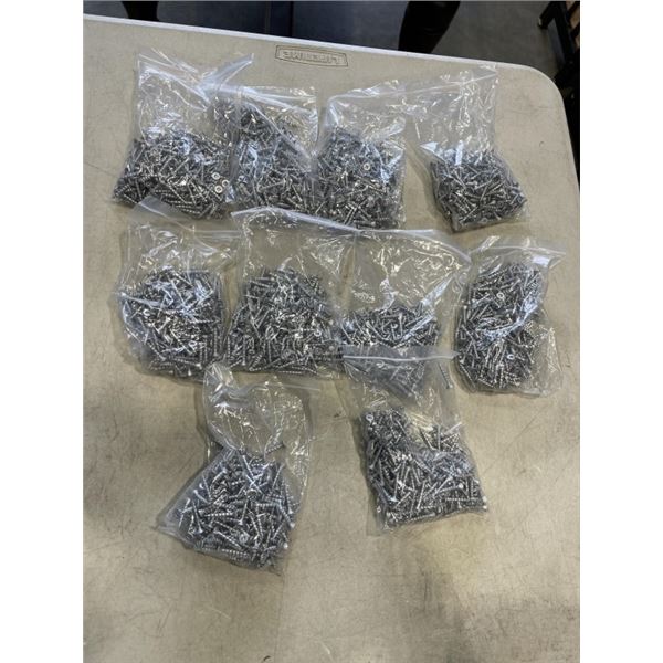APPROX 2,000 NEW 1 INCH STAINLESS SCREWS