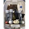 Image 1 : LOT OF 3 TOTES OF BRUSHES STARPS AND SHOP LIQUIDS