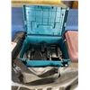 Image 3 : STIHL BLOWER BAG AND VAC TUBE, MAKITA HARD TOOL BOX, AND BIN OF HOSE FITTINGS