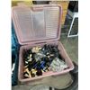Image 4 : STIHL BLOWER BAG AND VAC TUBE, MAKITA HARD TOOL BOX, AND BIN OF HOSE FITTINGS