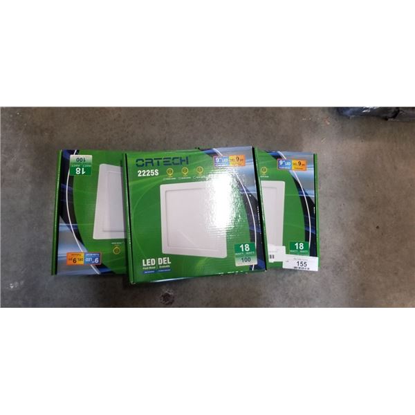 5 NEW ORTECH LED 9 INCH FLUSH MOUNT SQAURE  LIGHTS