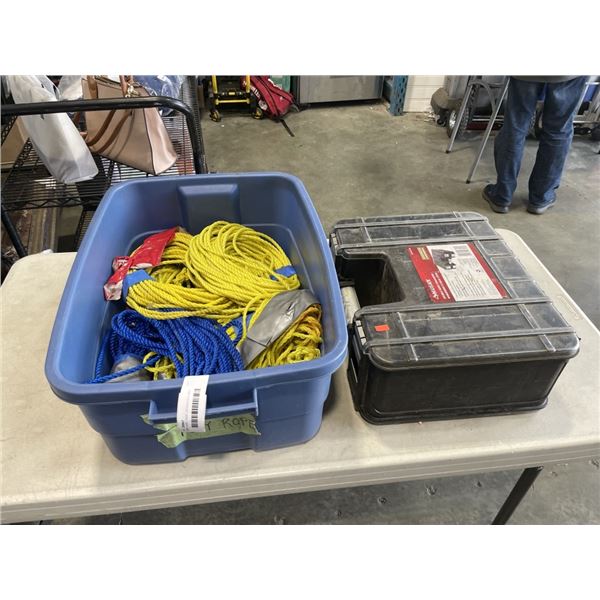 HUSKY HARD CASE ORGANIZER AND ASSORTED ROPE