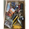 Image 3 : 4 TRAYS AND BIN OF ASSORTED SHOP HARDWARE, TOOLS, CASTORS ETC