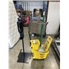 Image 1 : RUBBERMAID MOP BUCKET WITH WET FLOOR SIGN, MOTION SANITIZER DISPENSER WORKING, WRINGER AND MOP