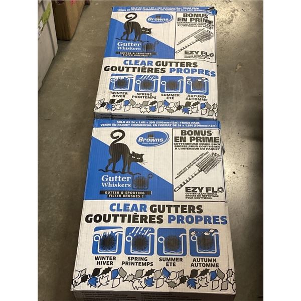 2 BOXES OF NEW BROWNS GUTTER WHISKERS 39FT PER BOX RETAIL $300