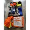 Image 1 : 3 TRAYS OF ASSORTED SAFTEY CLOTHES, GLOVES, EYEWEAR ETC, MOSTLY NEW