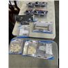 Image 1 : TRAY OF NEW SHOWER HEADS, GATE BRACKETS, ETC