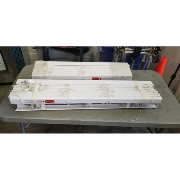 4 BUNDLES OF WHITE BLINDS - 2  35.5" AND 2  27.5"