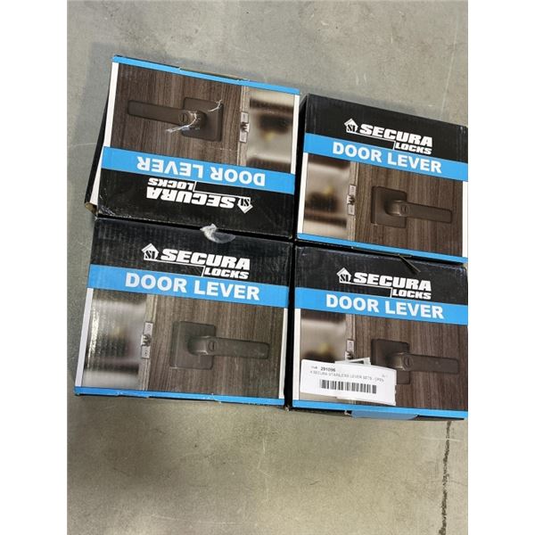 4 SECURA STAINLESS LEVER SETS - OPEN BOXES