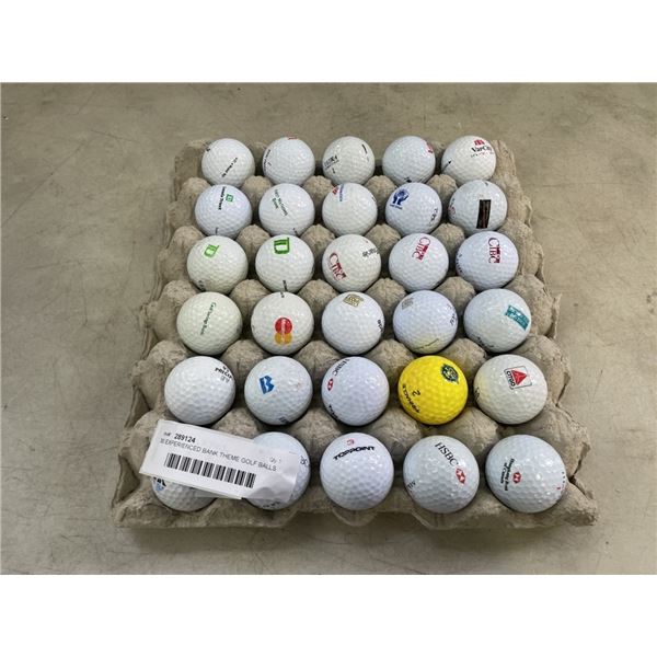30 EXPERIENCED BANK THEME GOLF BALLS