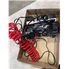 Image 5 : 2 TRIPODS AND 2 BOXES OF TOOLS - TIRE INFLATOR, WORK LIGHT, PUMP, ETC