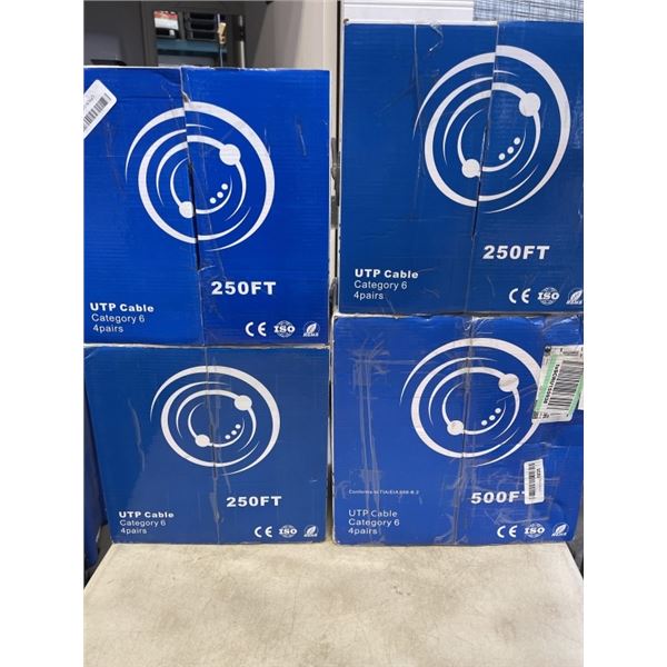VIVO UTP CABLE CATEGORY 6 1250 FT TOTAL 500FT AND 250FT EACH