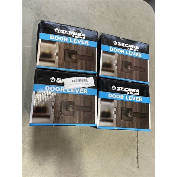 4 SECURA STAINLESS LEVER SETS - OPEN BOXES