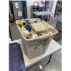 Image 1 : TOTE OF ASSORTED PAINTING SUPPLY AND ROLLERS