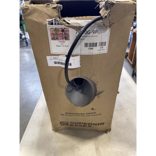 BOX OF BLACK COAXIAL CABLE