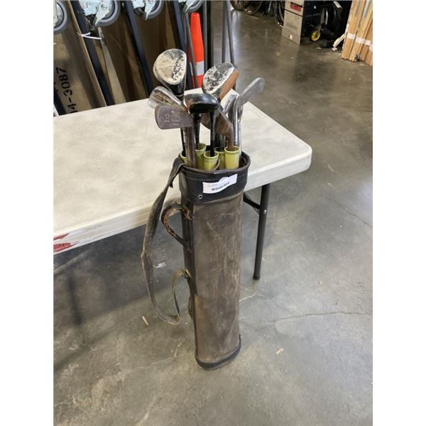 ANTIQUE GOLF CLUBS IN BAG