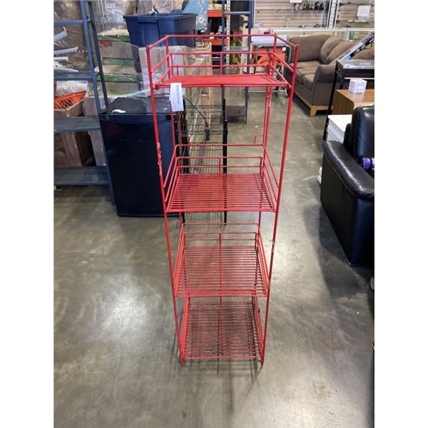 RED METAL RETAIL RACK