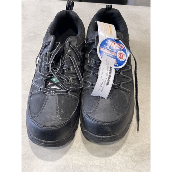 WORKLOAD SIZE 12 STEEL TOED WORK SHOES SHOCK ABSORBING, OIL RESISTANT CARBONITE RUBBER