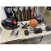 Image 1 : LOT OF FITNESS EQUIPTMENT - PUNCHING BAGS, DUMBELLS, BOXING GLOVES, ETC