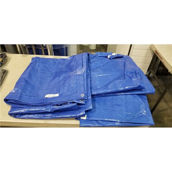 3  5'x7' BLUE TARPS