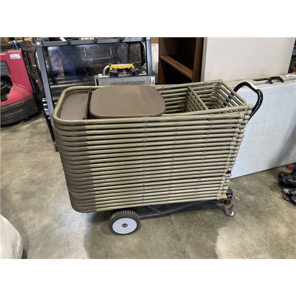 ROLLING CART OF 22 FOLDING EVENT CHAIRS