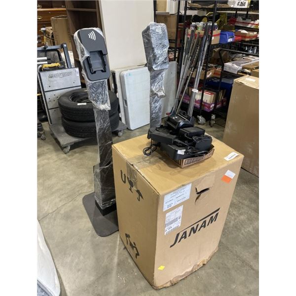 3 JANAM MOBILE PEDASTAL ENTRY STANDS AND ACCESSORIES