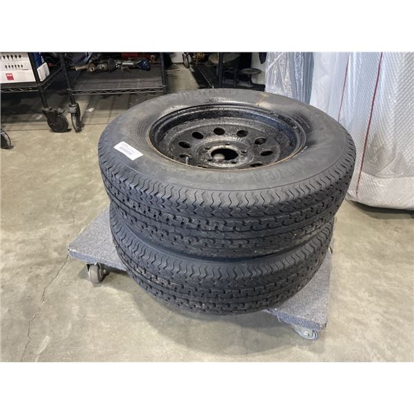 2 HERCULES ST205 / 75 R15 TIRES ON WHEELS