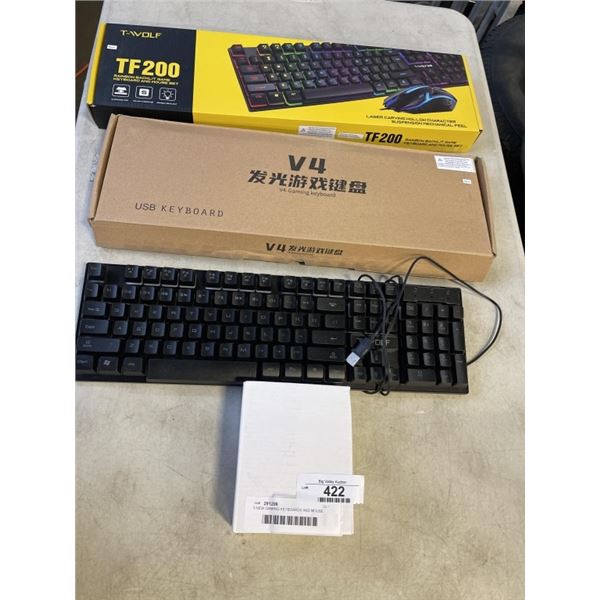 3 NEW GAMING KEYBOARDS AND MOUSE
