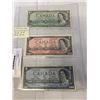 Image 1 : 1954 CANADIAN QUEEN ELIZABETH II FIRST NOTES $1, $2 AND $5 BILLS