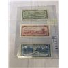 Image 2 : 1954 CANADIAN QUEEN ELIZABETH II FIRST NOTES $1, $2 AND $5 BILLS
