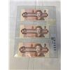 Image 2 : 3 MINT 1986 CANADIAN $2 BILLS IN SEQUENCE 425-427 LAST ISSUES OF $2 BILL