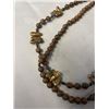 Image 2 : DOUBLE STRAND RHODONITE BEADS AND CULTURED FRESHWATER PEARLS NECKLACE W/ 925 STERLING SILVER LINKS E