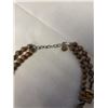 Image 3 : DOUBLE STRAND RHODONITE BEADS AND CULTURED FRESHWATER PEARLS NECKLACE W/ 925 STERLING SILVER LINKS E