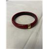 Image 1 : SNAKESKIN LEATHER W/ WOOD ENFORCED AND GOLD BAND BANGLE