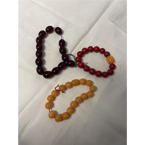 3 MISC BEADS BRACELETS
