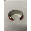 Image 2 : VINTAGE MEXICAN SILVER W/ CORAL OPEN CUFF BANGLE