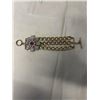 Image 1 : TRIPLE LINK CHAIN W/ GLASS STONES VITNAGE BRACELET 6.5" LENGTH TOGGLE CLOSURE