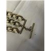 Image 2 : TRIPLE LINK CHAIN W/ GLASS STONES VITNAGE BRACELET 6.5" LENGTH TOGGLE CLOSURE