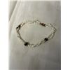 Image 1 : WHITE DOUBLE STRAND CULTURED PEARLS W/ RED GARNET BEADS BRACELET