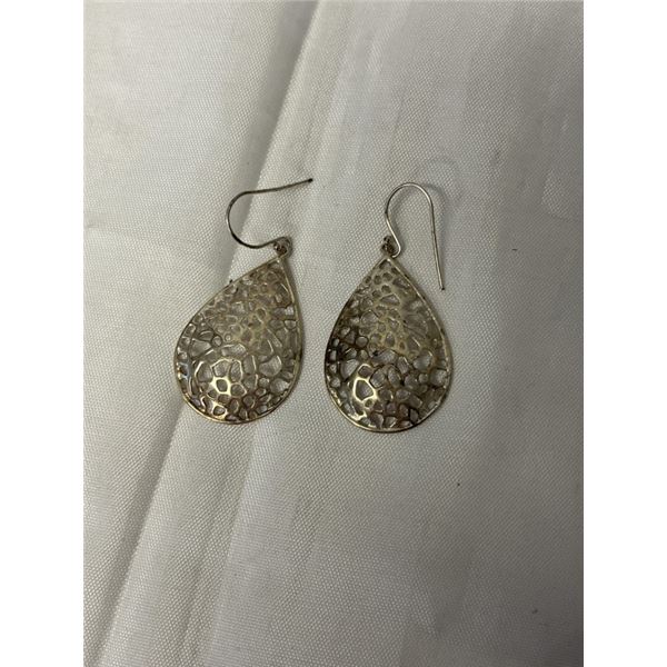 PAIR OF STERLING SILVER DANGLING EARRINGS 1 1/4" MENGTH EA MARKED 925