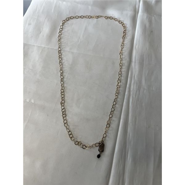 VINTAGE GOLD LINKS W/ PHILIPPE FERRANDIS PARIS PENADANT NECKALCE, EXTRA LENGTH 31"