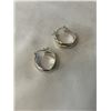Image 1 : PAIR OF TWO TONE STERLING SILVER/ GOLD PLATED HOOP EARRINGS, UNMARKED