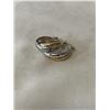 Image 2 : PAIR OF TWO TONE STERLING SILVER/ GOLD PLATED HOOP EARRINGS, UNMARKED