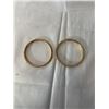 Image 2 : PAIR OF HAND CRAFTED 22K GOLD PLATED BANGLES, EACH 2.5" DIAMETER, UNMARKED