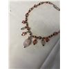 Image 2 : VINTAGE ROSE QUARTZ AND ROCK CRYSTAL STONE BEADS NECKLACE 16-18" LENGTH