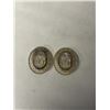 Image 1 : VINTAGE GOLD TONE W/ REVERSED CARVED GLASS STONE CAMEO DESIGN CLIP ON EARRINGS EACH MARKED WHITNIGS 