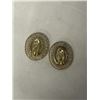 Image 4 : VINTAGE GOLD TONE W/ REVERSED CARVED GLASS STONE CAMEO DESIGN CLIP ON EARRINGS EACH MARKED WHITNIGS 