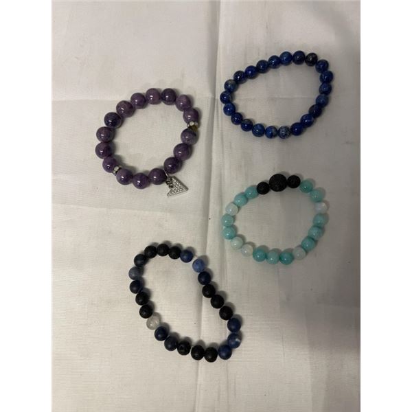 4 SEMI PRECIOUS STONE BEADS BRACELET